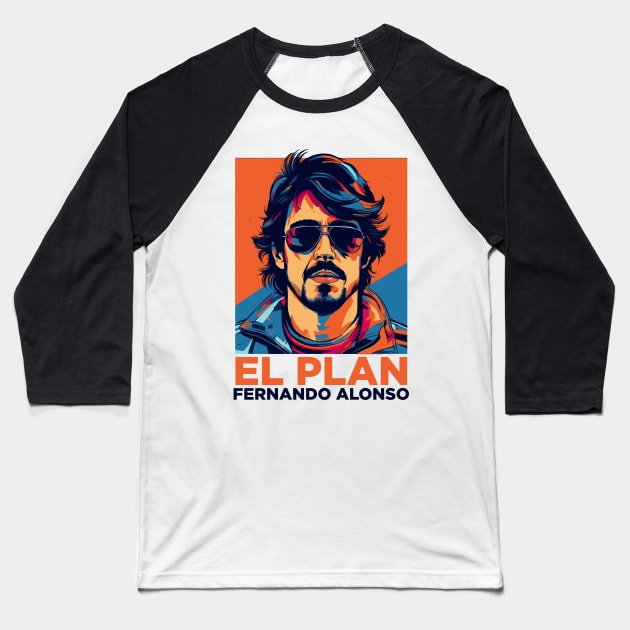 Fernando Alonso - El Plan Baseball T-Shirt by jaybeetee